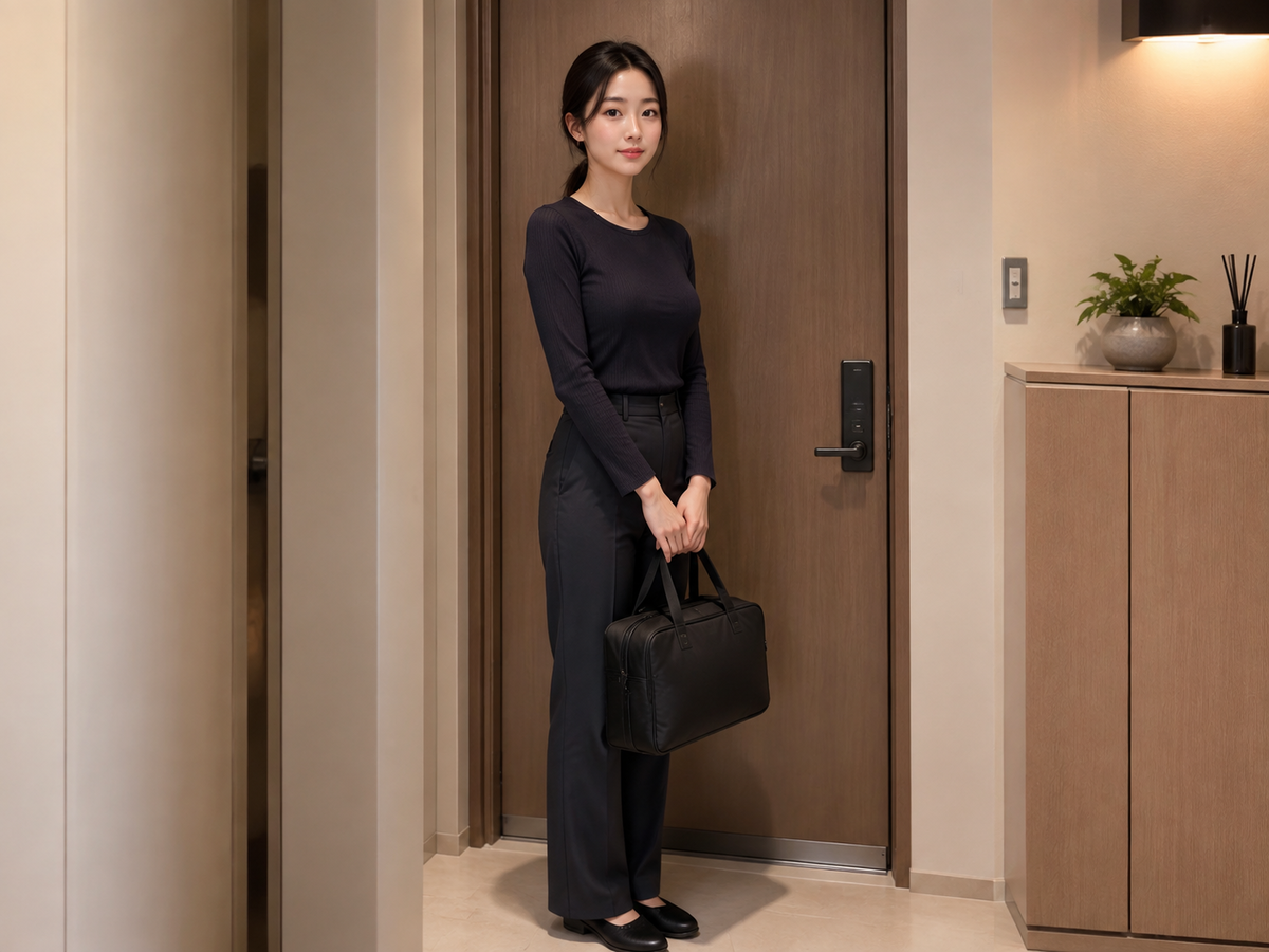 고양 방문 홈케어 일정을 준비하는 젊은 성인 한국 여성 관리사